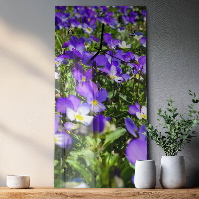 Horloge verticale en verre Primevères