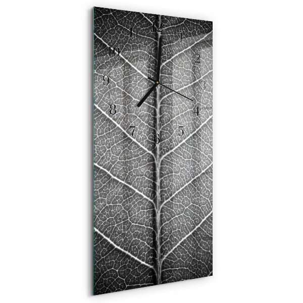 Horloge verticale en verre Feuille