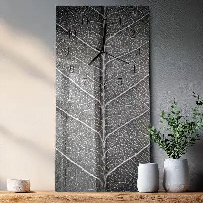 Horloge verticale en verre Feuille