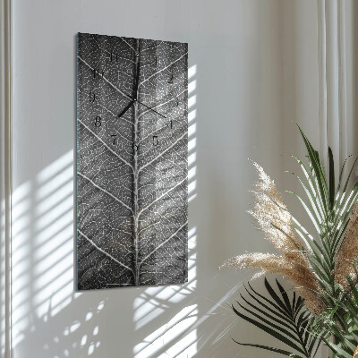 Horloge verticale en verre Feuille