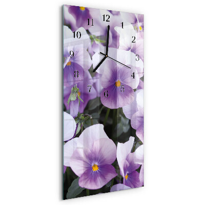 Horloge verticale en verre Fleurs