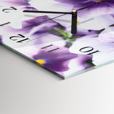 Horloge verticale en verre Fleurs