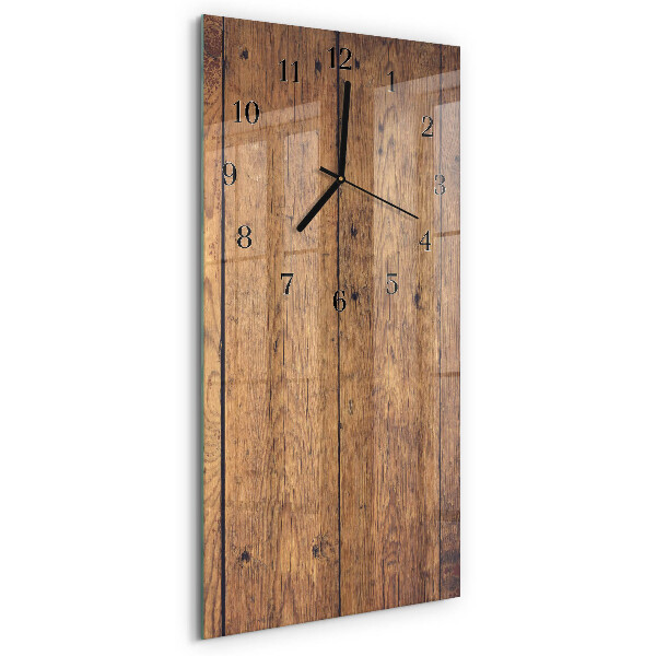 Horloge verticale en verre Bois