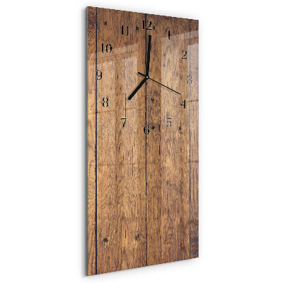 Horloge verticale en verre Bois