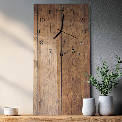 Horloge verticale en verre Bois