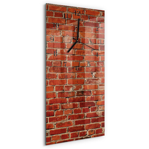 Horloge verticale en verre Mur de briques
