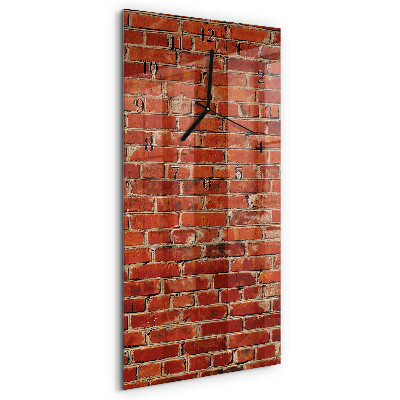 Horloge verticale en verre Mur de briques