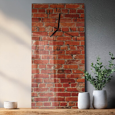 Horloge verticale en verre Mur de briques