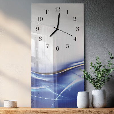 Horloge verticale en verre Lignes abstraites