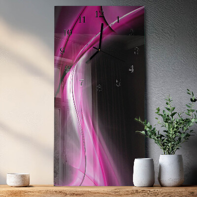 Horloge verticale en verre Lignes abstraites