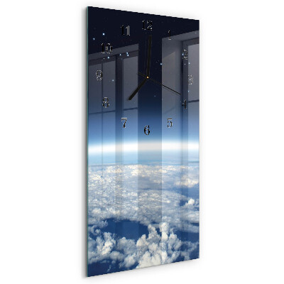 Horloge verticale en verre L'univers de la terre