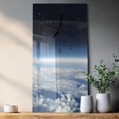 Horloge verticale en verre L'univers de la terre