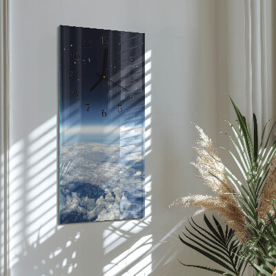 Horloge verticale en verre L'univers de la terre