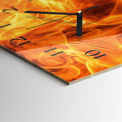 Horloge verticale en verre Feu