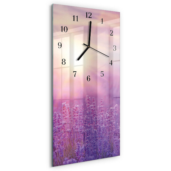 Horloge verticale en verre Lavande