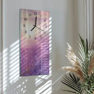 Horloge verticale en verre Lavande