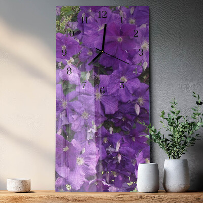 Horloge verticale en verre Primevères