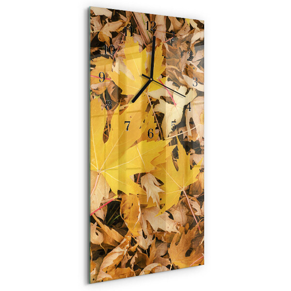 Horloge verticale en verre Feuilles