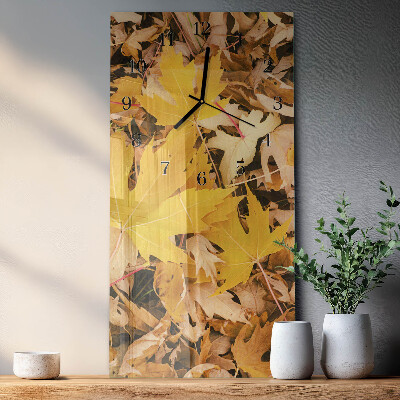 Horloge verticale en verre Feuilles