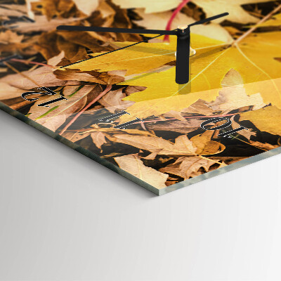 Horloge verticale en verre Feuilles