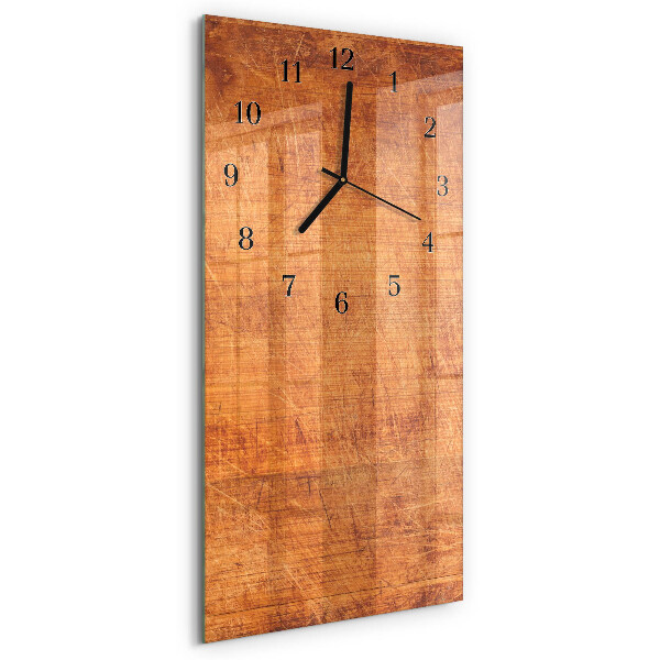 Horloge verticale en verre Planches de bois