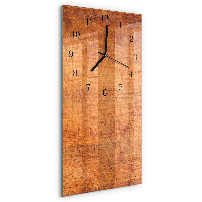 Horloge verticale en verre Planches de bois