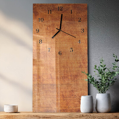 Horloge verticale en verre Planches de bois
