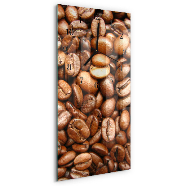 Horloge verticale en verre Café en grains