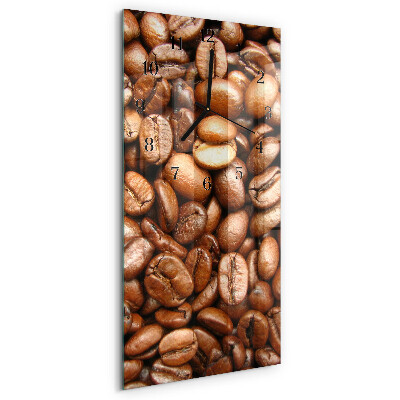 Horloge verticale en verre Café en grains