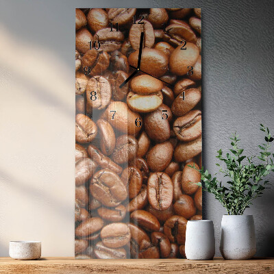 Horloge verticale en verre Café en grains