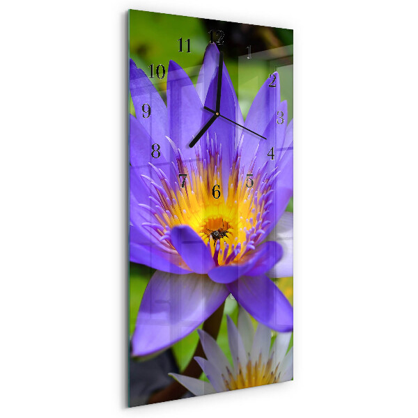 Horloge verticale en verre Fleur