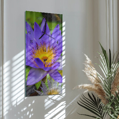 Horloge verticale en verre Fleur