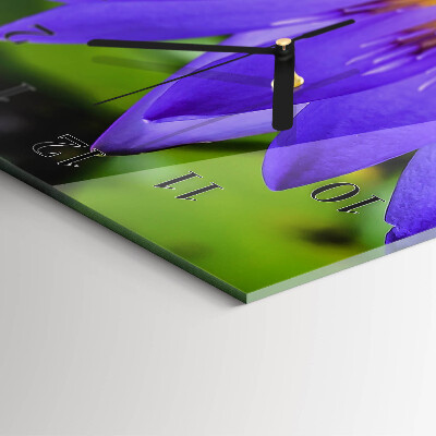 Horloge verticale en verre Fleur