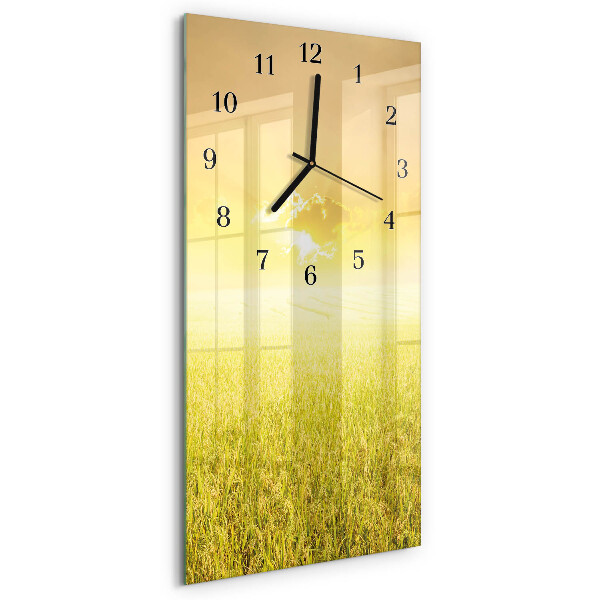 Horloge verticale en verre Champ de maïs