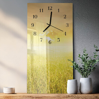 Horloge verticale en verre Champ de maïs