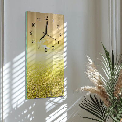 Horloge verticale en verre Champ de maïs