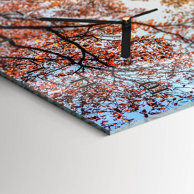 Horloge verticale en verre Un banc dans le parc