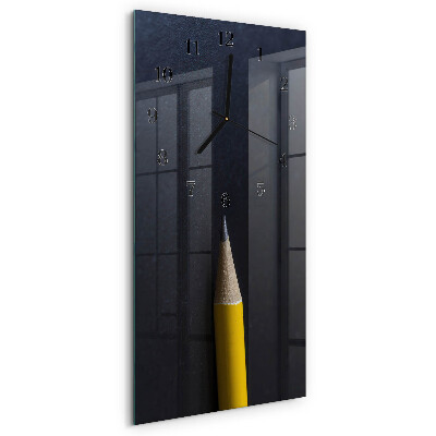 Horloge verticale en verre Crayon
