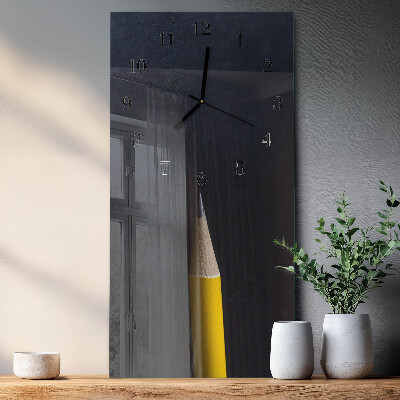 Horloge verticale en verre Crayon