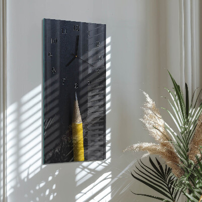 Horloge verticale en verre Crayon