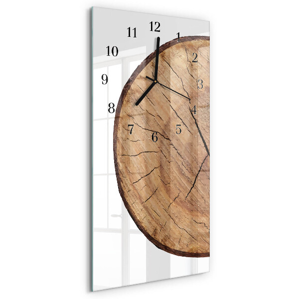 Horloge verticale en verre Poutres en bois