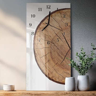 Horloge verticale en verre Poutres en bois