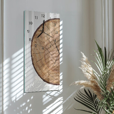 Horloge verticale en verre Poutres en bois