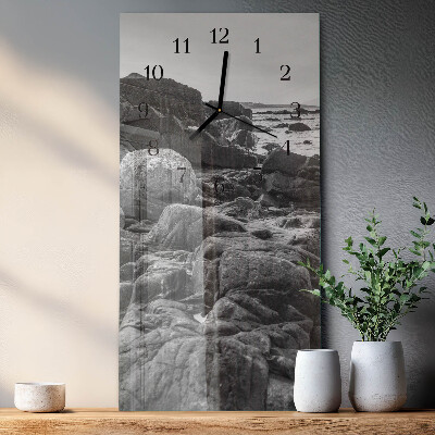 Horloge verticale en verre Pierres