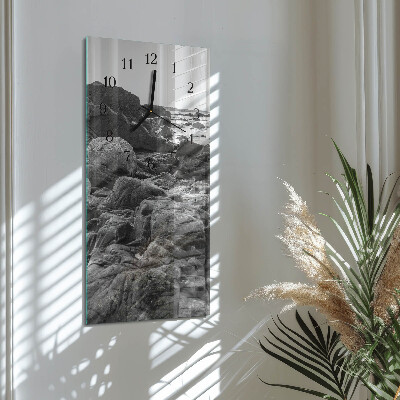 Horloge verticale en verre Pierres