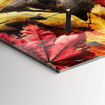 Horloge verticale en verre Feuilles