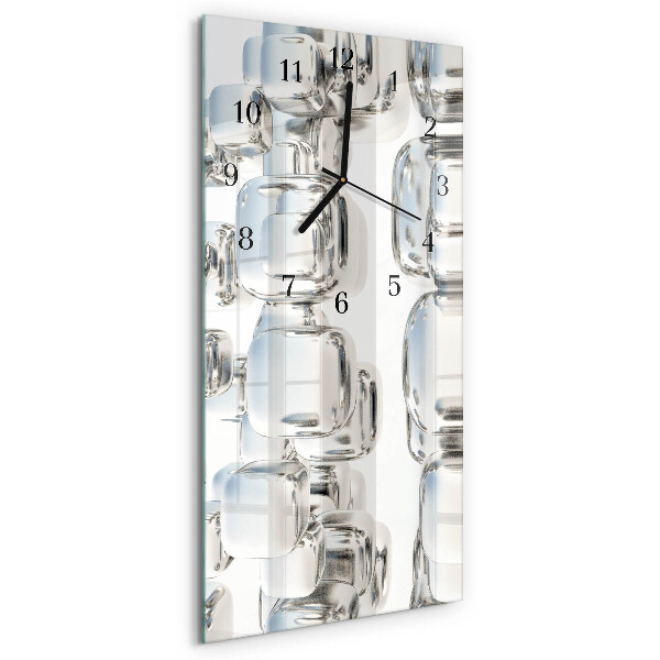 Horloge verticale en verre Cube 3d
