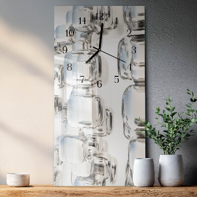Horloge verticale en verre Cube 3d