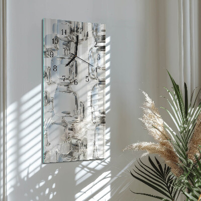 Horloge verticale en verre Cube 3d