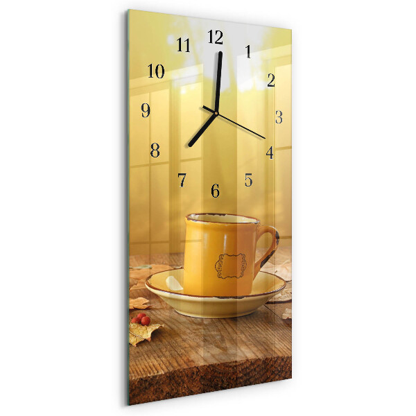Horloge verticale en verre Tasse
